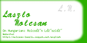 laszlo molcsan business card